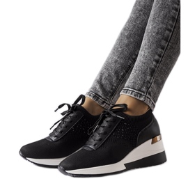 Inna Sorte rhinestone wedge sneakers fra Vala