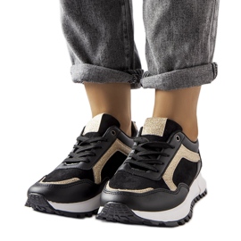 Inna Sorte sneakers med glimmerdekoration fra Busso