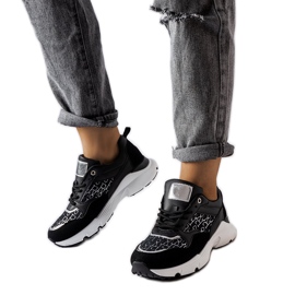 Sorte sneakers med sølvdekoration fra Rio hvid