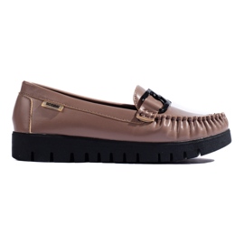 Mørkebeige Shelovet platform loafers til kvinder