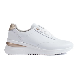 SHELOVET Welovet wedge sneakers i hvidt læder til kvinder