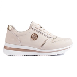 Shelovet sneakers i beige læder