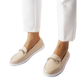 Beige loafers med rhinestones fra Paola