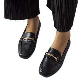 Sorte dekorative loafers fra Docherty