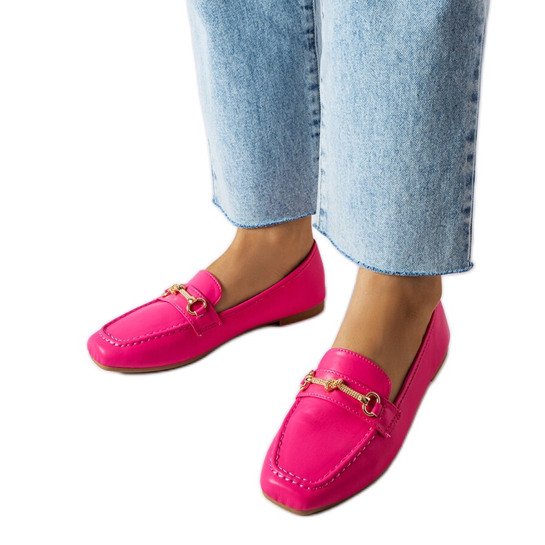 Pink dekorative loafers fra Docherty lyserød