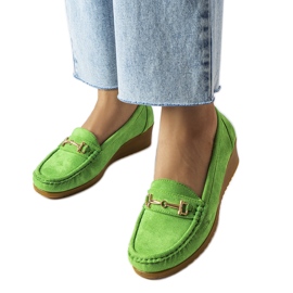 Grønne ruskinds wedge loafers fra Canis