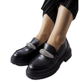 Sorte loafers med rhinestones fra Hartford