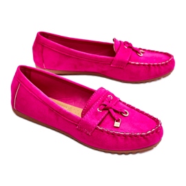 Seastar Klassiske ruskindsmokkasiner med Fuchsia-dekoration lyserød