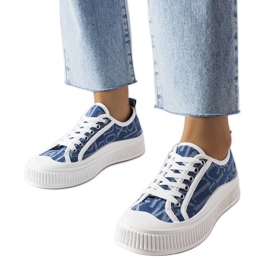 Marineblå platform sneakers fra Alfianello