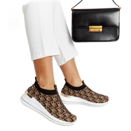 Sorte og brune Slip On Tartano sko