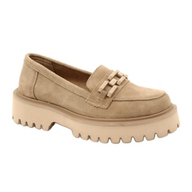 Ruskindsmokkasiner med dekoration Filippo DP4792/23 BE beige