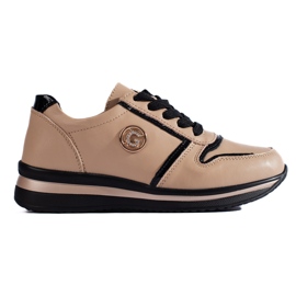 Shelovet sneakers i beige læder