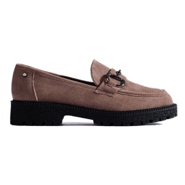 W. Potocki Mørk beige ruskinds loafers til damer fra lords Potocki brun