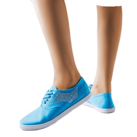 Blå sneakers med rhinestones fra Godfrey