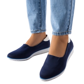 Marineblå elastiske sneakers fra Alfonsi