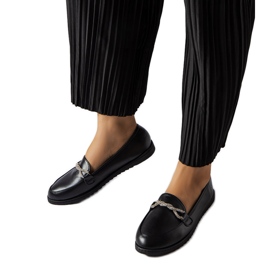 Sorte loafers med rhinestones fra Paola