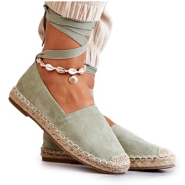 Grønne espadriller i ruskind