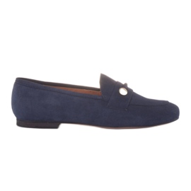 Marco Shoes Loafers med guldudsmykning blå