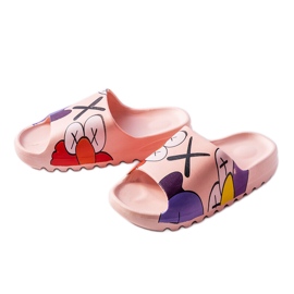 Pink flip-flops med slidbane og Lindale print lyserød