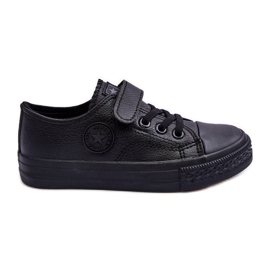 PE1 Velcro sneakers til børn, sort Delmara