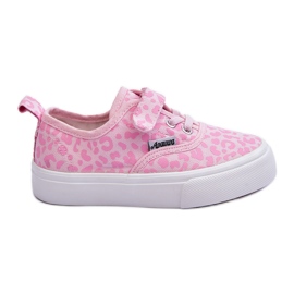 Mønstrede børnesneakers med velcro, Pink Talirena lyserød