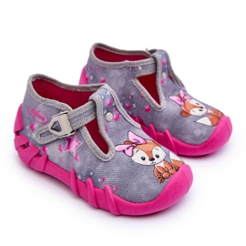 BEFADO S.A. Befado Squirrels Slippers Sko 110P467 Grå og Pink lyserød