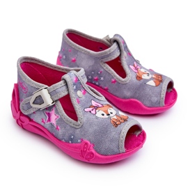 BEFADO S.A. Befado Squirrel Slippers Sandaler 213P137 Grå og Pink lyserød