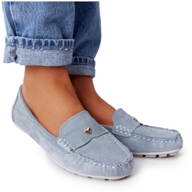 S.Barski Dame ruskind loafers S. Barski blå