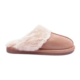 FB3 Beige Pinky hjemmesko til kvinder med pels