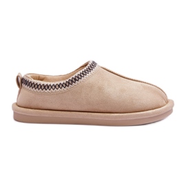 FB3 Dame Ruskind Hjemmesko Med Pels Lys Beige Polinna
