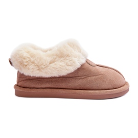 FB3 Beige Lanoze Dametøfler Med Pels