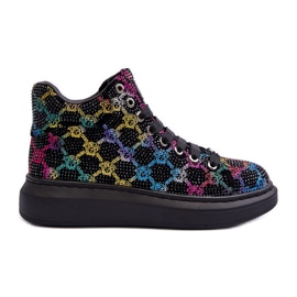 Sportssko på platformen Rhinestones GOE MM2N4009 Sort
