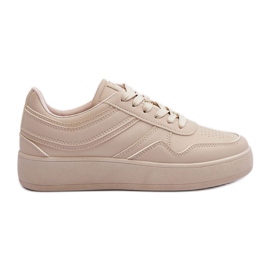 PE1 Beige sportssko til kvinder på platformen Pudina