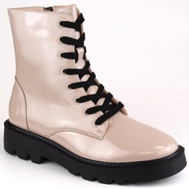Dame-lak-isolerede støvler, beige, Vinceza 58153