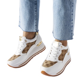 Inna Hvide wedge sneakers med Rouxi print