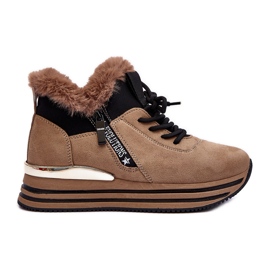 FB3 Platform Sportssko Med Pels, Mørk Beige Jamarie