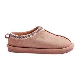 FB3 Dame Ruskind Hjemmesko Med Pels Beige Polinna