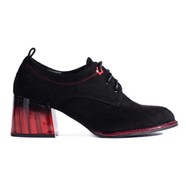 Shelovet pumps i sort ruskind