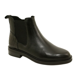 Kvinders læderlæderstøvler Caprice 9-25479-41 019 Sort