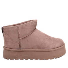 Solnis Khaki platform korte snestøvler beige