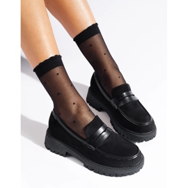 Shelovet loafers i sort ruskind til kvinder