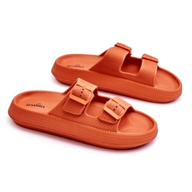 Dameflip-flops med orange stropper