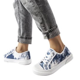 Blå vaskede Clavet sneakers