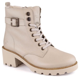 Komfortable, isolerede læderstøvler Remonte RKR615, beige