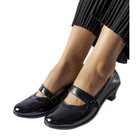 Sorte lavhælede Simi pumps