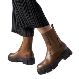 Brune high-top slip-on Chelsea støvler fra Marausa