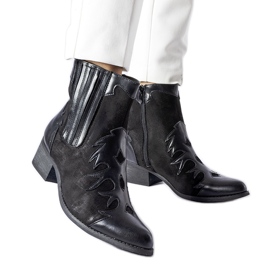 Henriette sorte low-top cowboystøvler