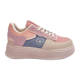 Sportssko til kvinder Big Star MM274233 Pink og Beige lyserød