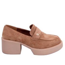 Coniff Camel højhælede loafers brun