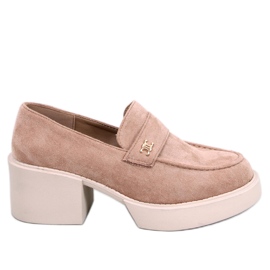 Coniff Khaki højhælede loafers beige